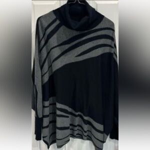 “NWT” Alfani Black and Gray Poncho 1X